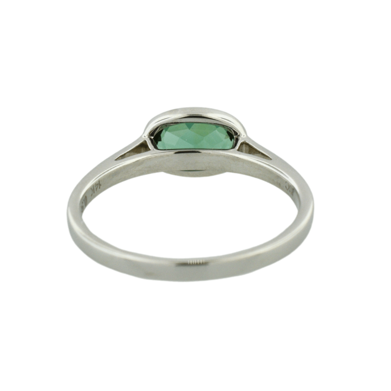 14K Bezel-Set Green Tourmaline Ring