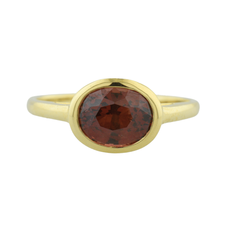 14k Bezel-Set Garnet Ring