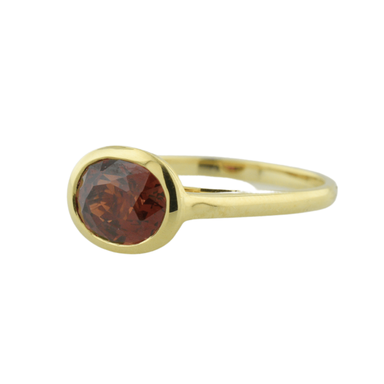 14k Bezel-Set Garnet Ring