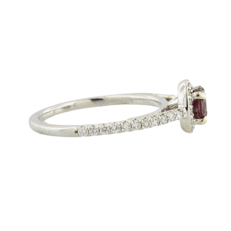 Expressions Jewelers 14K Rhodolite Garnet Ring with Diamond Halo