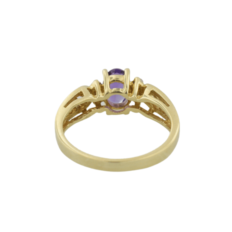 Estate Collection Estate Purple Stone Ring with White Accents