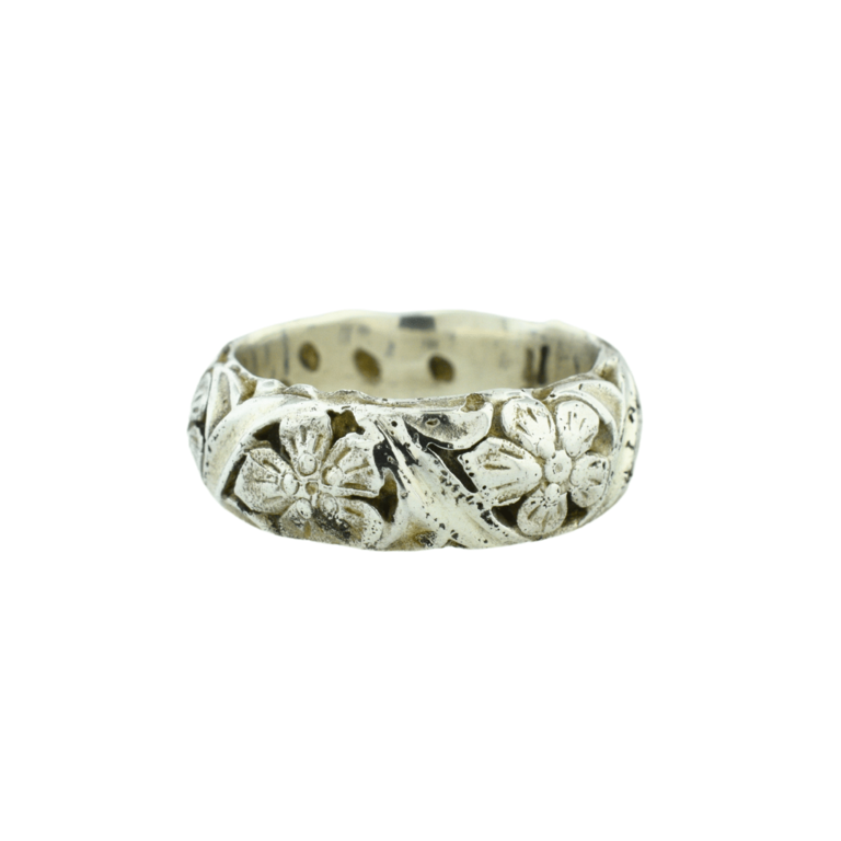 Sterling Flower Design Band