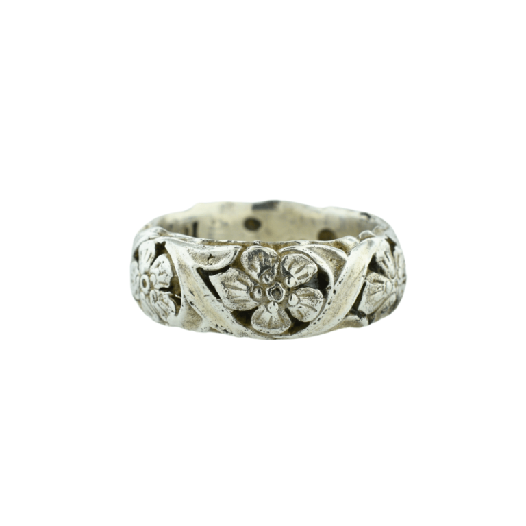 Sterling Flower Design Band