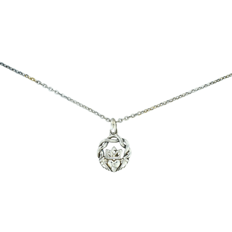Sterling Silver Claddagh Wreath Necklace