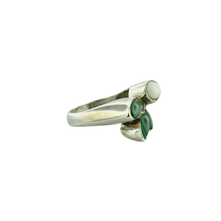 Malachite & Mother of Pearl Silver Ring