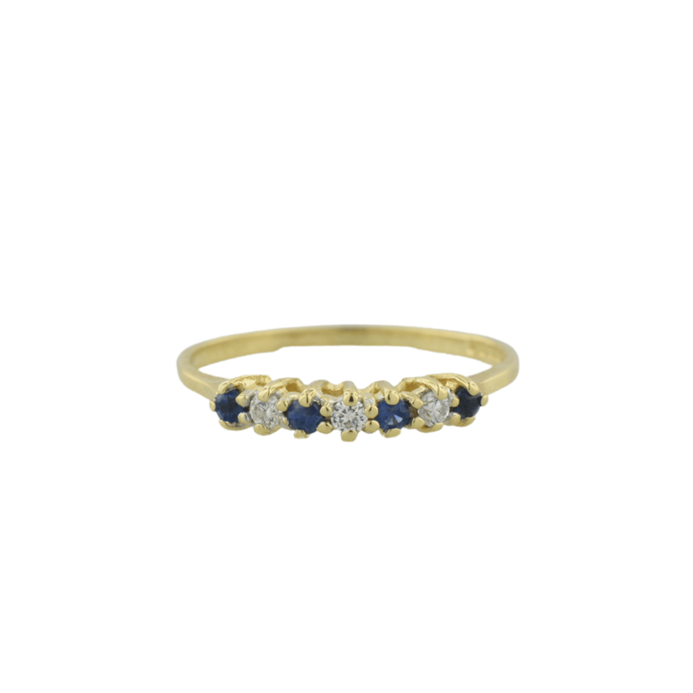 Estate Diamond & Blue Stone Ring