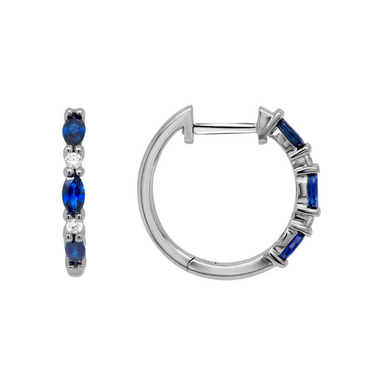Artistry 14K Sapphire & Diamond Huggie Earrings
