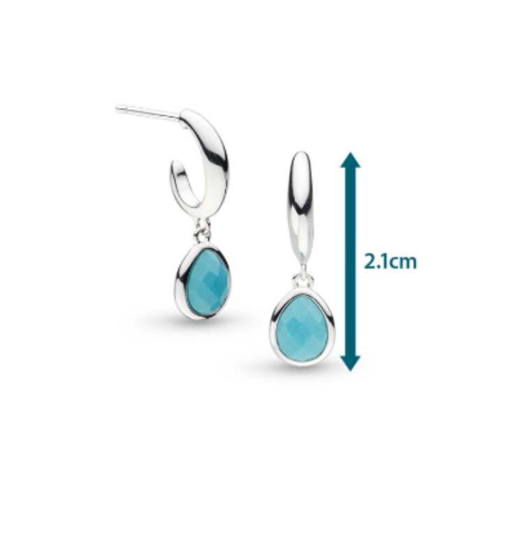 Kit Heath Coast Pebble Azure Gemstone Hoop Drop Earrings