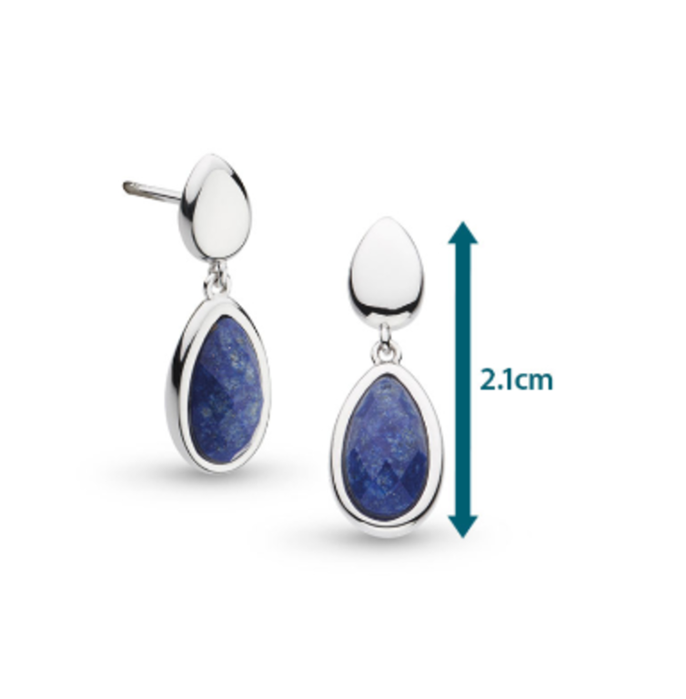 Kit Heath Coast Pebble Azure Duo Droplet Stud Drop Earrings