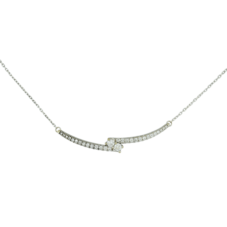 Estate 14K Diamond Bar Necklace