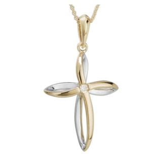 Expressions Jewelers Two-Tone Cross Necklace
