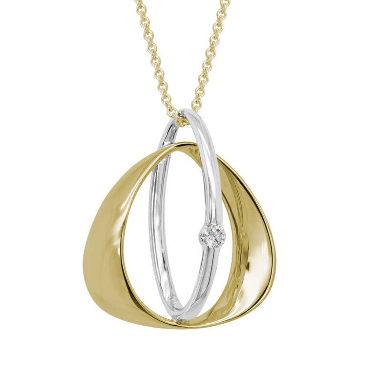 Artistry 14K Two-Tone Abstract Diamond Necklace