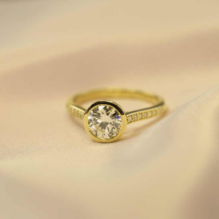 Bezel-Set 14K Engagement Ring