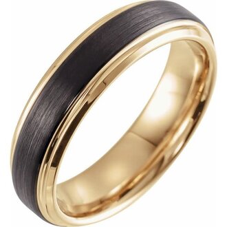 Expressions Jewelers 18K Yellow Gold & Black PVD Tungsten