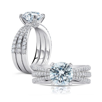 Expressions Jewelers 3-Row Diamond Engagement Ring