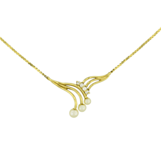 Estate Collection Estate Diamond and Pearl Necklace