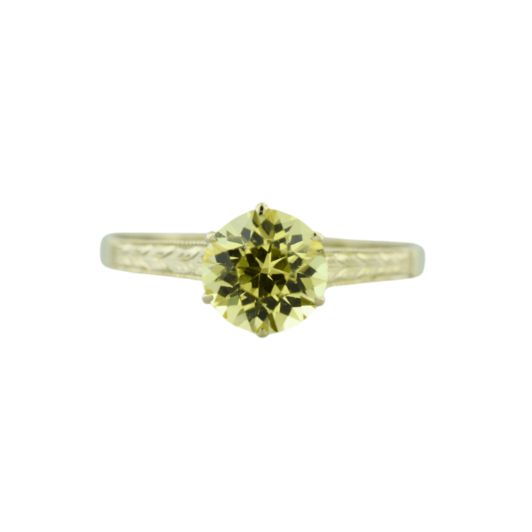 Estate 14K Yellowish-Green Stone Ring