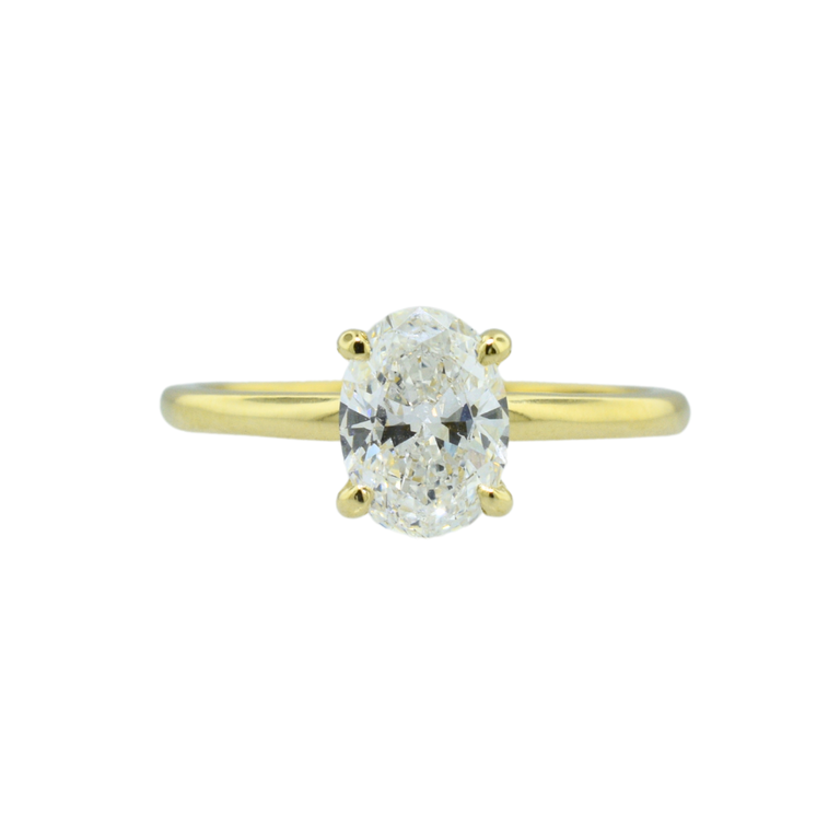 Lab-Grown Oval Solitaire Engagement Ring