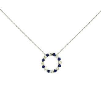 Expressions Jewelers Circle Sapphire & Diamond Circle Pendant