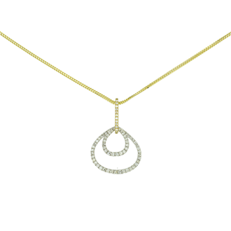 Expressions Jewelers Platinum & Gold Double Teardrop Pendant