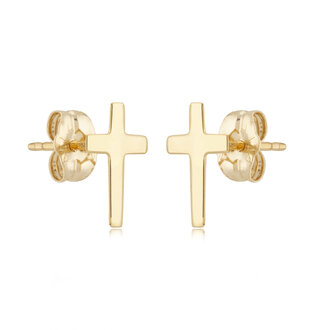 Carla Gold Cross Studs