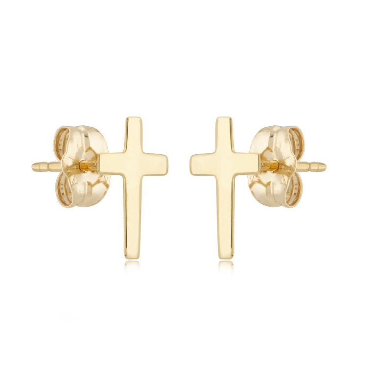 Carla 14K Cross Studs