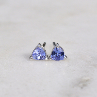 Expressions Jewelers Mini Trillion Tanzanite Stud Earrings