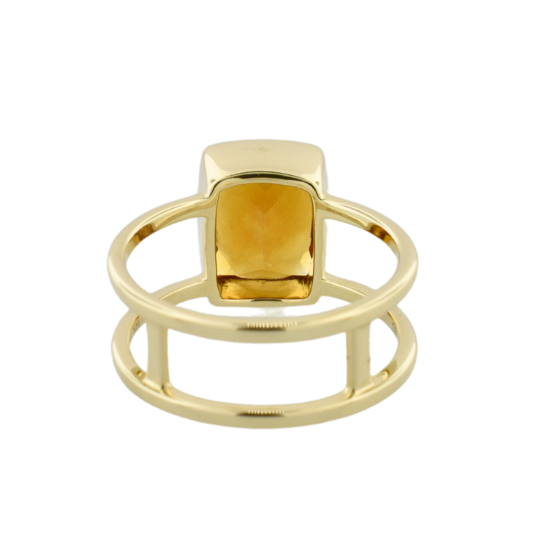 Expressions Jewelers Split Shank Cushion Cut Citrine Ring