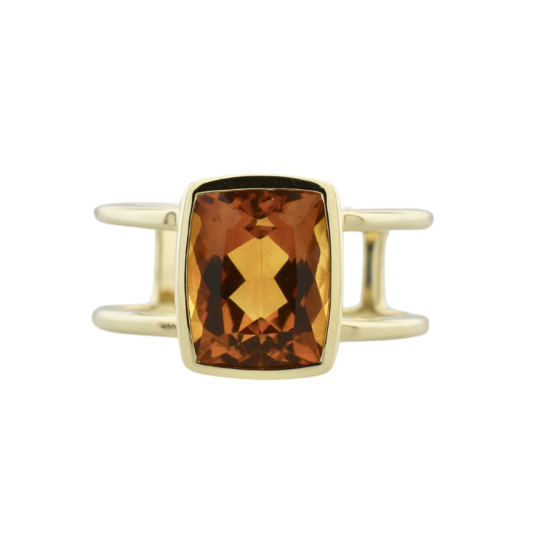 Expressions Jewelers Split Shank Cushion Cut Citrine Ring