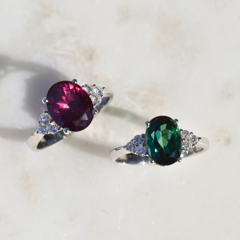 Expressions Jewelers Green Tourmaline Ring with Diamonds