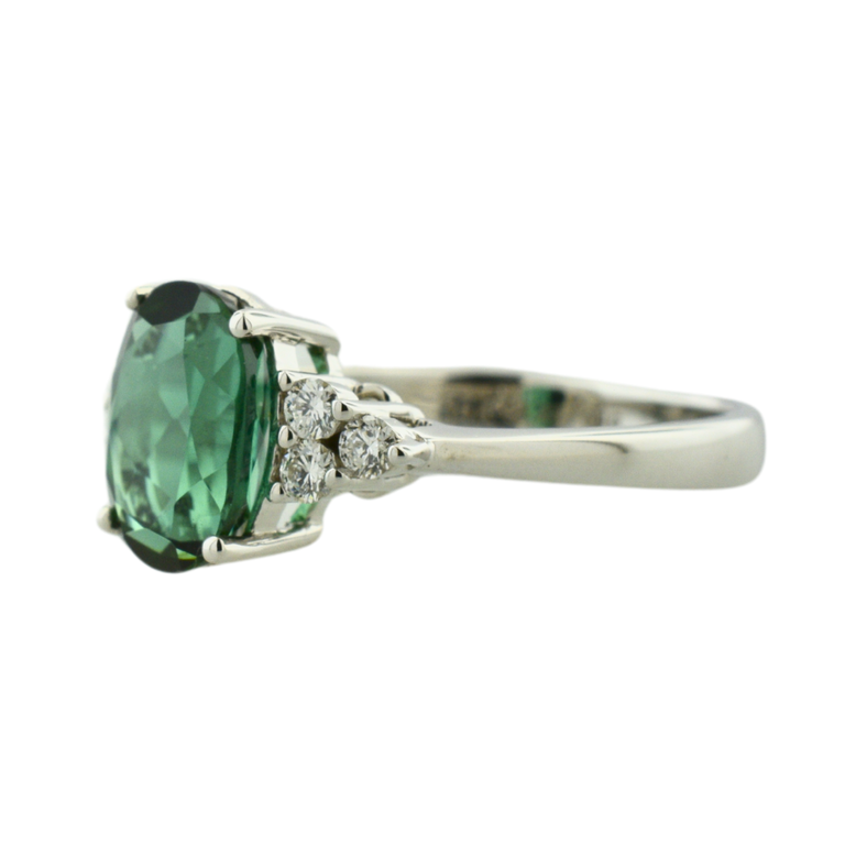 Expressions Jewelers Green Tourmaline Ring with Diamonds