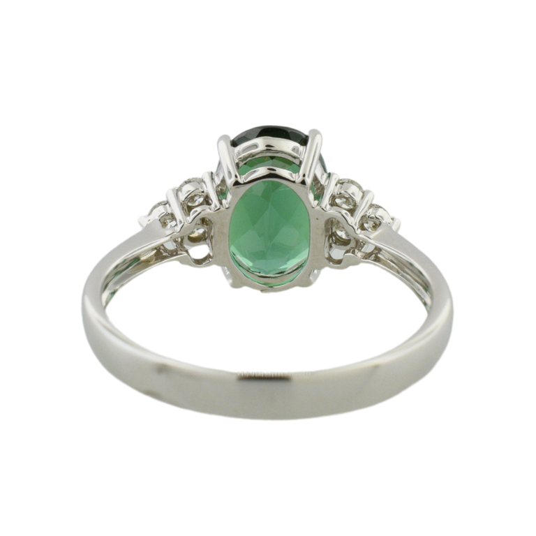 Expressions Jewelers Green Tourmaline Ring with Diamonds