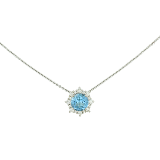 Expressions Jewelers Blue Topaz and Diamond Necklace