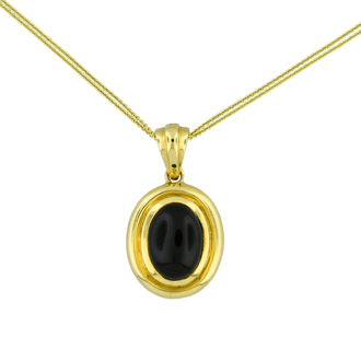 Black Onyx Bezel Necklace Black Onyx Bezel Necklace