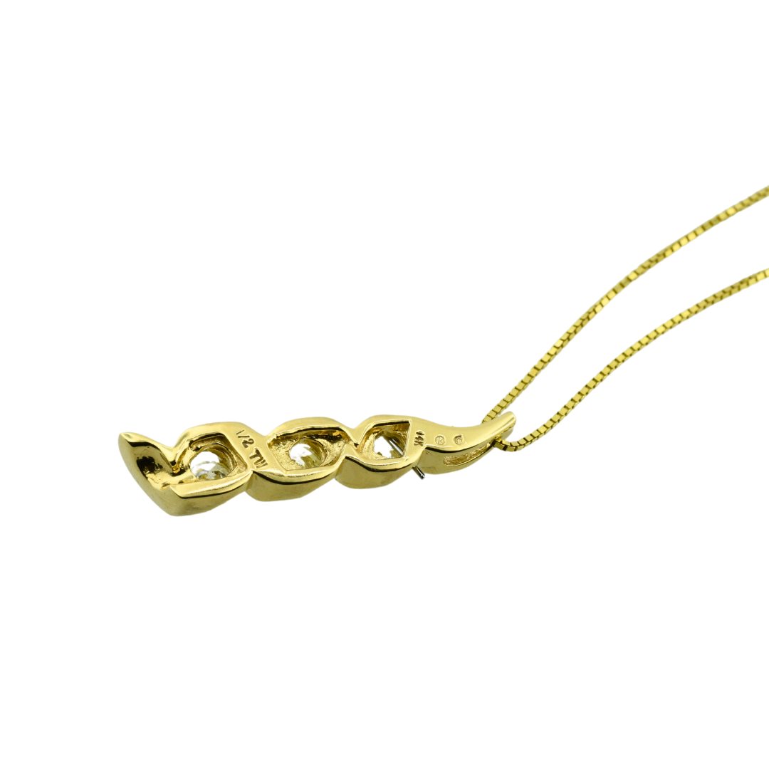 Estate 14KY 3-Dia Pendant 1/2cttw on chain - Expressions Estate 14KY 3-Dia Pendant 1/2cttw on chain - Expressions