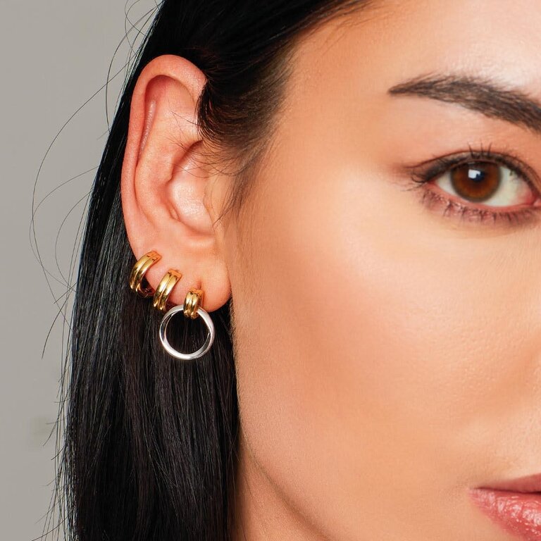 Kit Heath Bevel Unity Drop Stud Earrings
