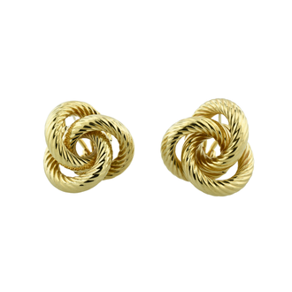 Estate Collection Estate Textured Knot Omega Back Earrings