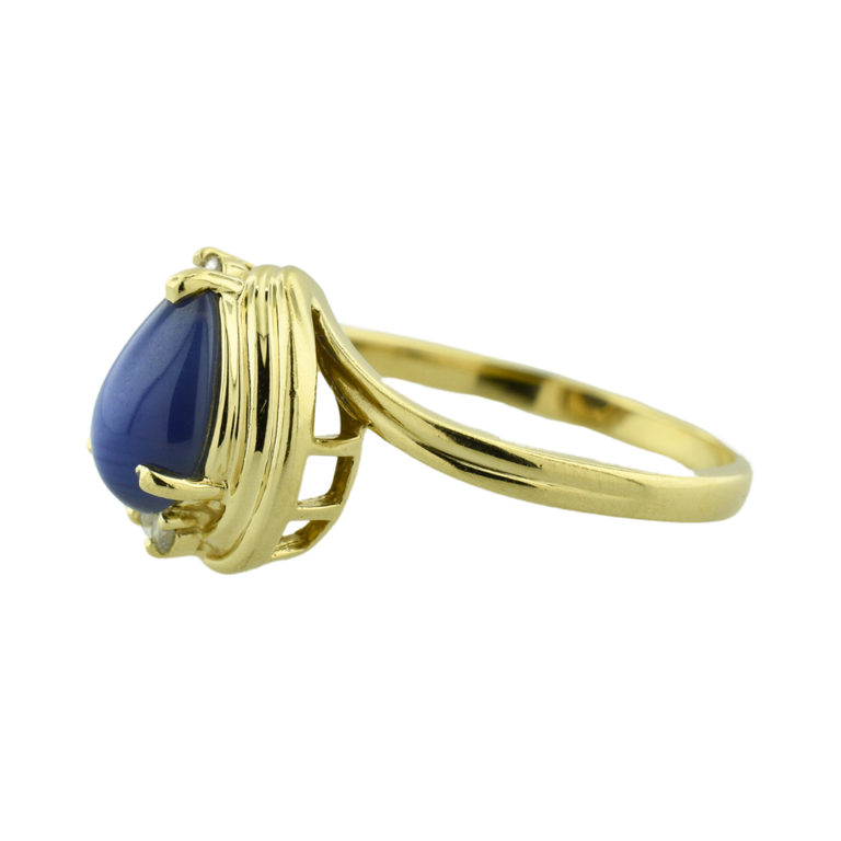 Estate Collection Estate 14K Blue Star Stone and Diamond Ring