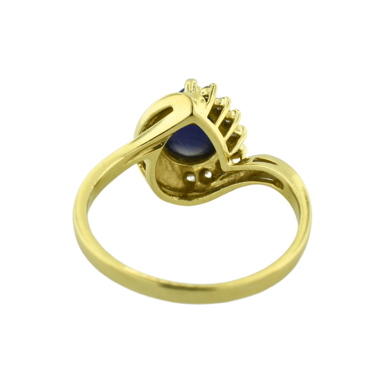 Estate Collection Estate 14K Blue Star Stone and Diamond Ring
