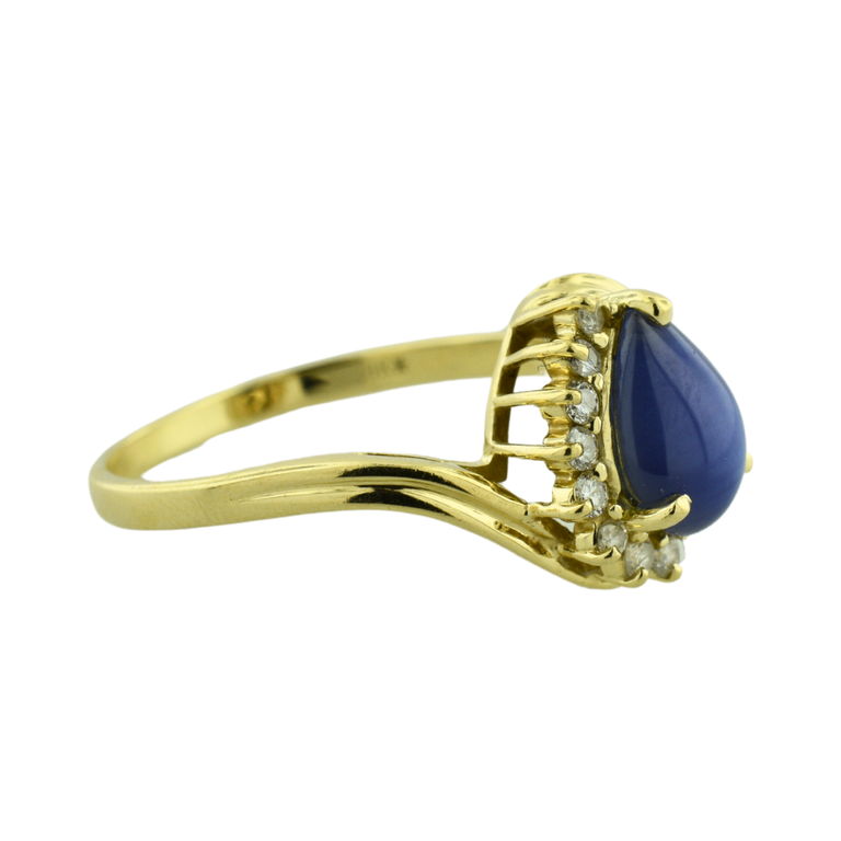 Estate Collection Estate 14K Blue Star Stone and Diamond Ring