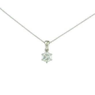 Expressions Jewelers 14K White Gold Diamond Solitaire Pendant Necklace
