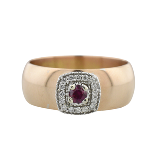 Estate Collection Estate Ruby Ring with Diamonds