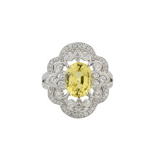 Expressions Jewelers Oval Yellow Sapphire & Diamond Ring