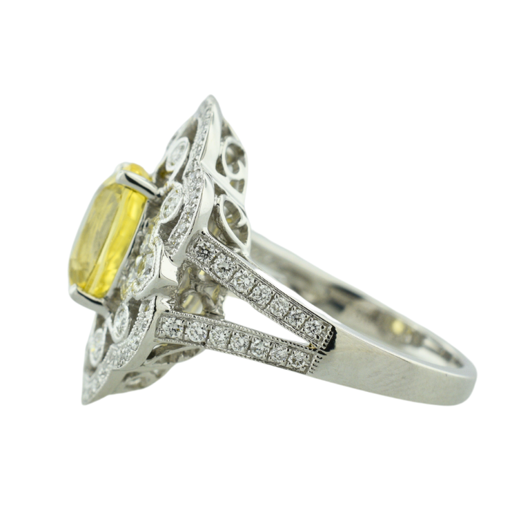 Expressions Jewelers Oval Yellow Sapphire & Diamond Ring