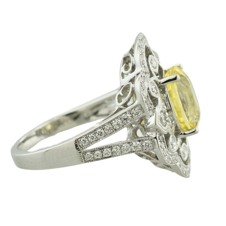 Expressions Jewelers Oval Yellow Sapphire & Diamond Ring