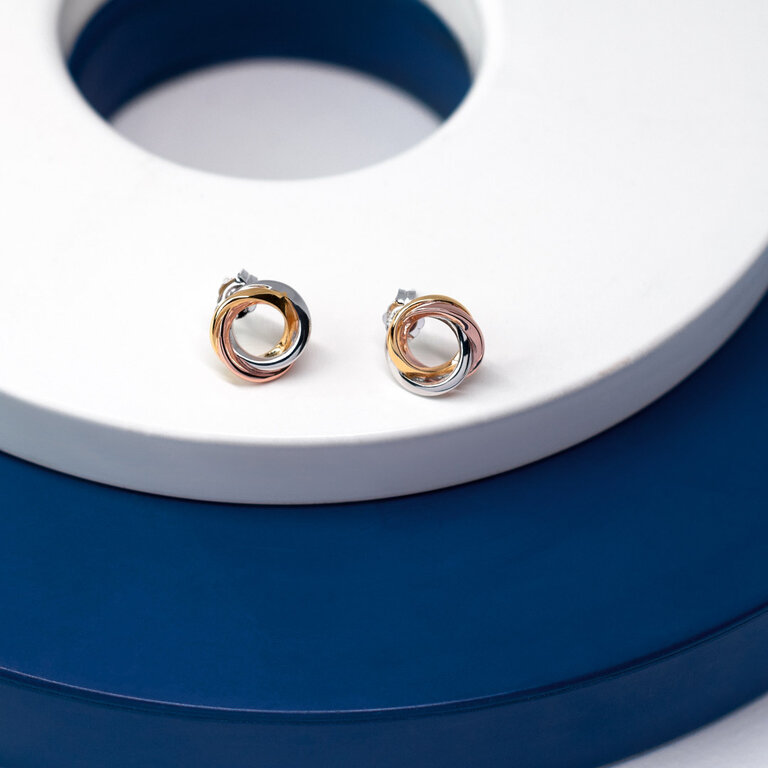 Kit Heath Bevel Cirque Trilogy stud Earrings