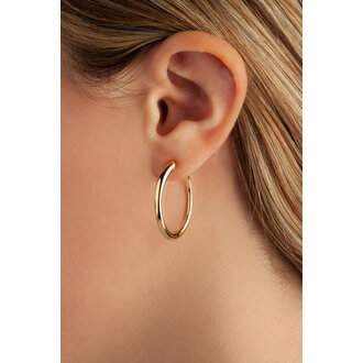 Carla Large Oval Gold Tapered Hoops