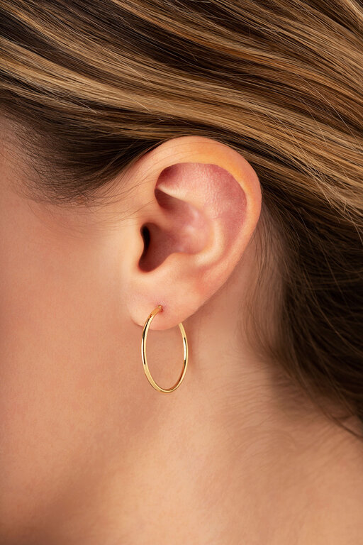 Carla Gold Classic Medium Hoop Earring