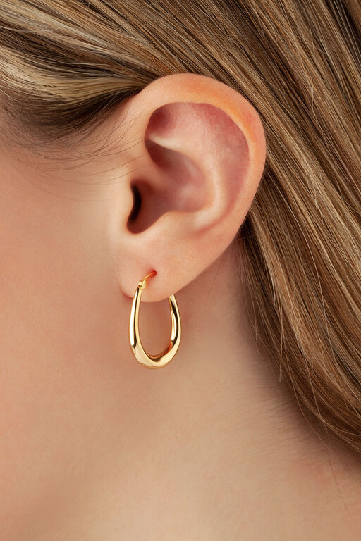 Carla Medium Slightly Tapered Gold Hoops