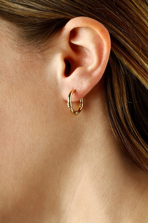 Carla 14K Yellow Bamboo Hoops